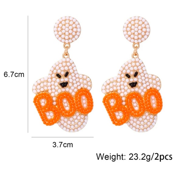 NWT Boo Ghost Earrings - Barbiecore Pink and Halloween Orange - Picture 8 of 9